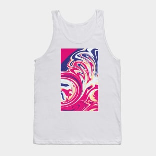 Pink,White and Blue Liquid Abstract Artwork Tank Top